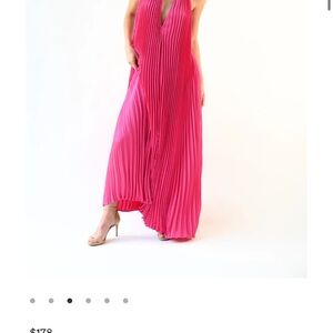 NWT Yellow the Label Pink Pleated Maxi Dress